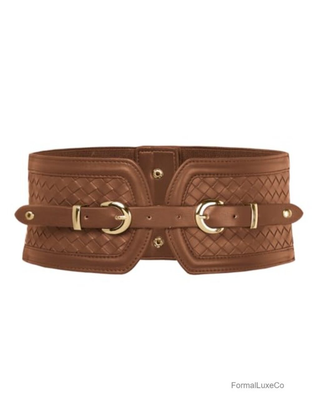 Wide Corset Belt Elastic Stretchy Waspie Waist Belt Faux Leather PU